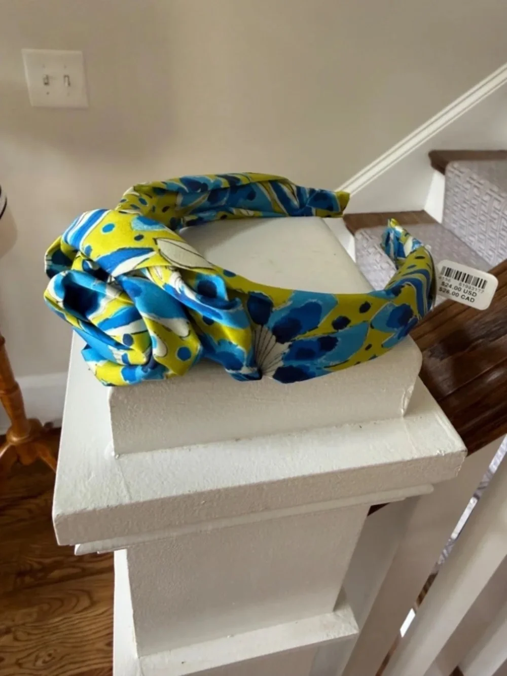 NWT Anthropologie  For  Vera Rosette Headband Blue Green Tropical Print